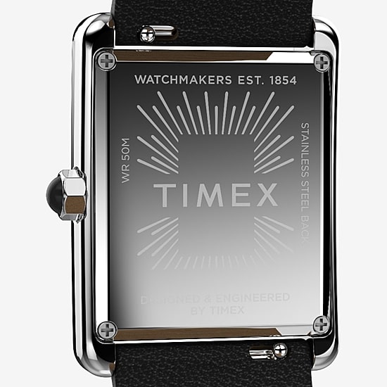 Timex Womens Black Leather Strap Watch None