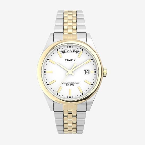Timex Womens Two Tone Stainless Steel Bracelet Watch None, One Size, Yellow