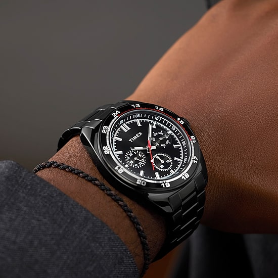 Timex Mens Black Stainless Steel Bracelet Watch Tw2y22800ji