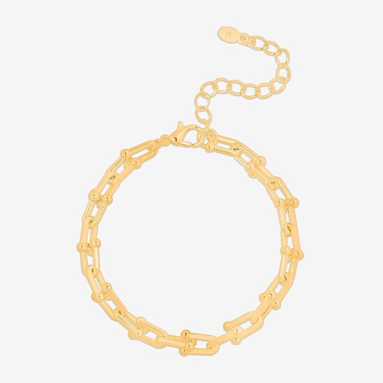 Bijoux Bar Delicates Womens 7.5 Inch Solid Link Chain Bracelet