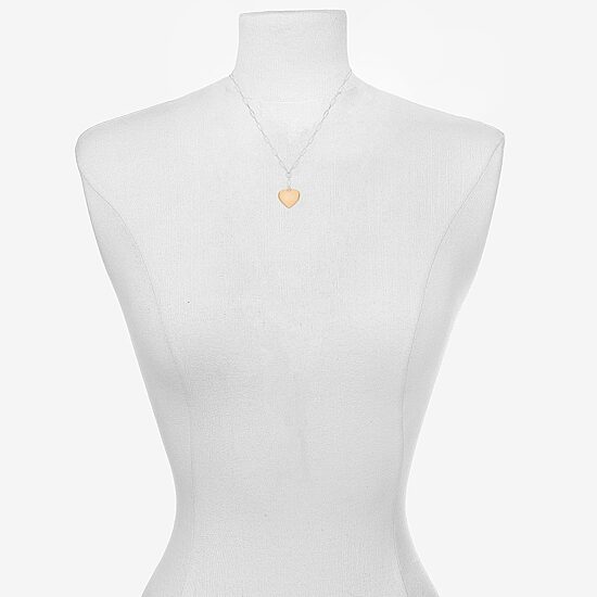 Bijoux Bar Delicates Two Tone Womens Glass Heart 16 Inch Pendant Necklace
