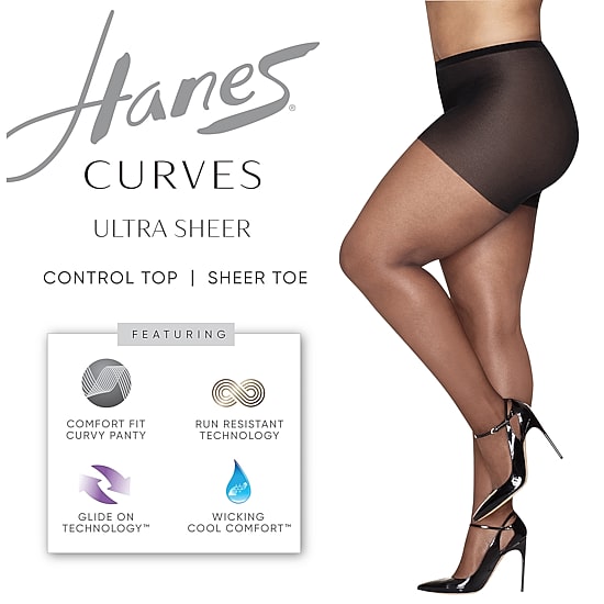 Hanes Curves Pantyhose Plus Hsp001
