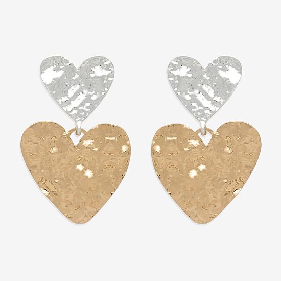 Bold Elements Gold Tone Womens Heart Drop Earrings