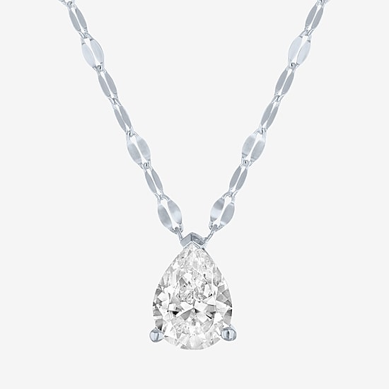 Diamond Addiction (E-F / Vs1-Vs2) Womens 1 CT. T.W. Lab Grown White Diamond 10K Gold Pear 18 Inch Pendant Necklace