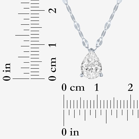 Diamond Addiction (E-F / Vs1-Vs2) Womens 1 CT. T.W. Lab Grown White Diamond 10K Gold Pear 18 Inch Pendant Necklace