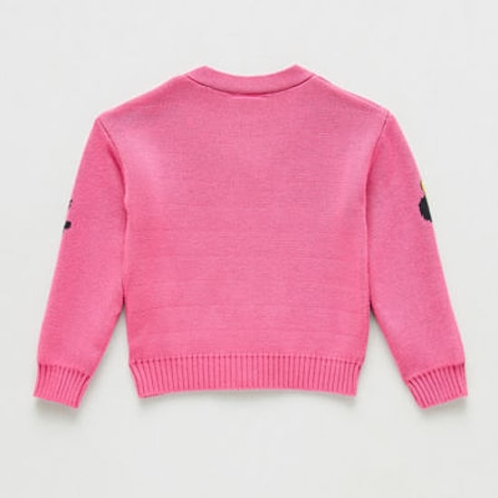Toddler Girls V Neck Long Sleeve Button Minnie Mouse Cardigan
