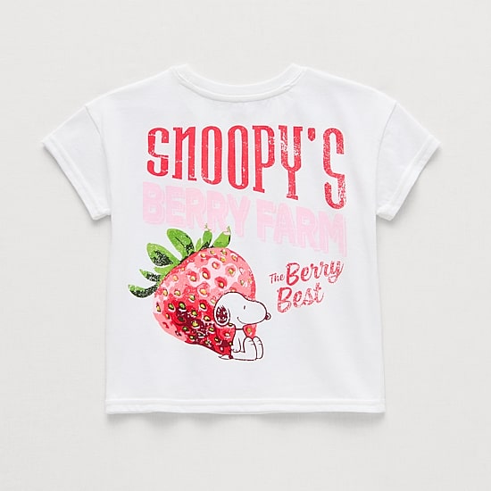Grayson Little Toddler Girls Crew Neck Short Sleeve Relaxed Fit Snoopy Graphic T-Shirt