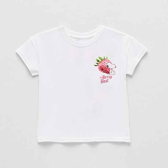 Grayson Little Toddler Girls Crew Neck Short Sleeve Relaxed Fit Snoopy Graphic T-Shirt
