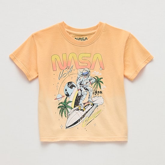 Grayson Little Toddler Boys Crew Neck Short Sleeve Relaxed Fit NASA Graphic T-Shirt