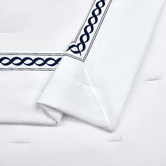 Dee Ocleppo Cable Border 3-pc. Geometric Embroidered Comforter Set