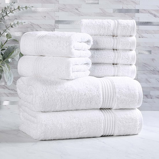 SUPERIOR® Heritage Collection | Luxury Egyptian Cotton 8-pc. Quick Dry Bath Towel Set