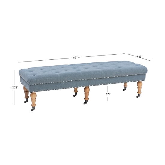 Tufted & Nailhead Accent Bench