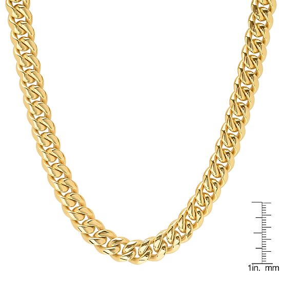 Mens 18K Gold Over Stainless Steel Hypoallergenic 30 Inch Box Chain Necklace