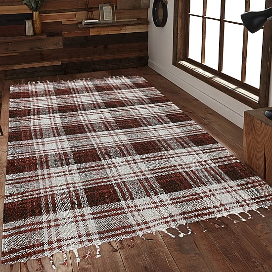 Amer Rugs Hermoppa Xan Plaid Flatweave Plaid Reversible Indoor Rectangular Accent Rug