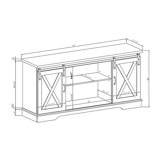 Farmhouse 65" Sliding Barndoor Wood TV Stand