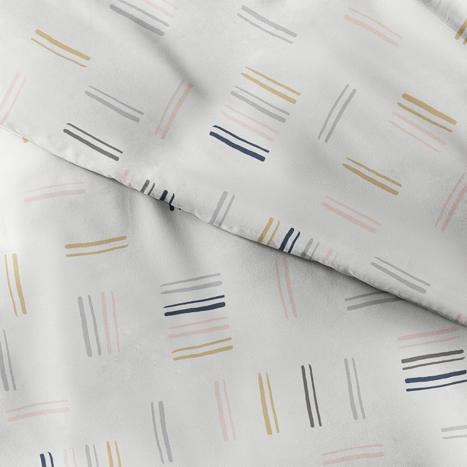 Casual Comfort Geo Dash Patterned Duvet Cover Set