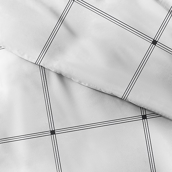 Casual Comfort Grid Patterned Duvet Cover Set