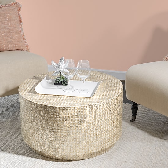 Porada Modern Gold and Ivory Coffee Table