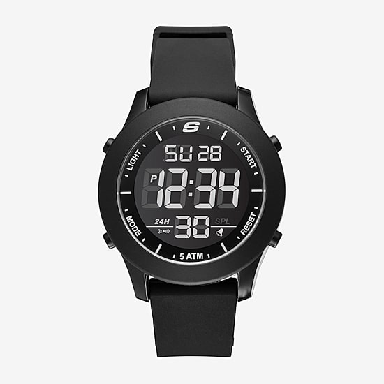 Skechers Rosencrans Digital Oversize Mens Chronograph Digital Black Strap Watch Sr5107