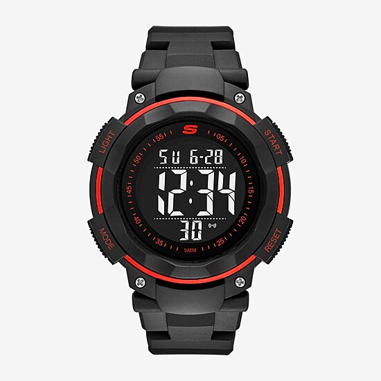 Skechers Ruhland Mens Chronograph Digital Black Strap Watch Sr1022