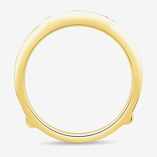 Womens 1/5 CT. Natural White Diamond 10K Gold Wedding Ring Guard