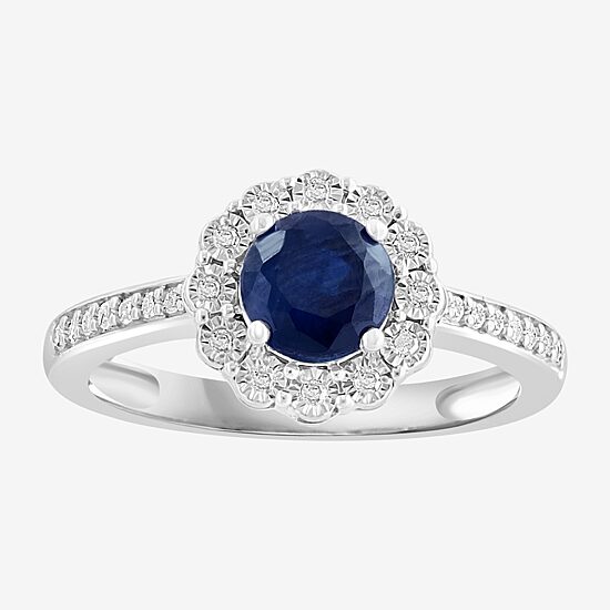Effy Final Call Womens 1/7 CT. T.W. Genuine Blue Sapphire Sterling Silver Cocktail Ring