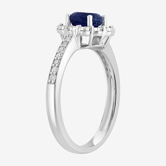 Effy Final Call Womens 1/7 CT. T.W. Genuine Blue Sapphire Sterling Silver Cocktail Ring
