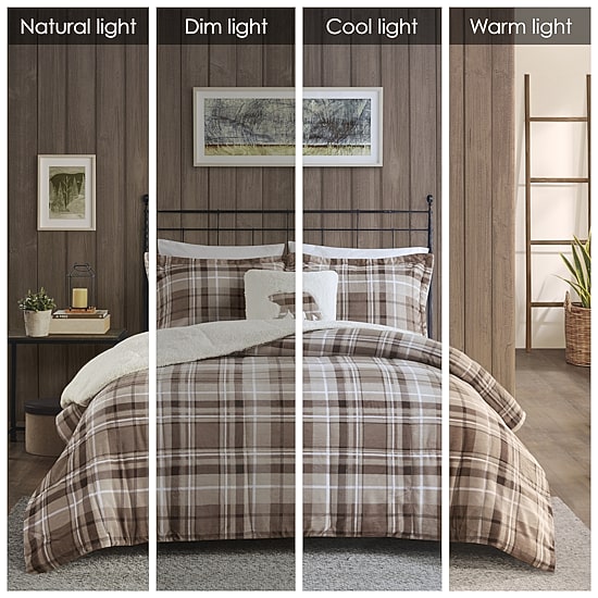 Woolrich Alton Plush to Sherpa Down Alternative Comforter Set with Throw Pillow