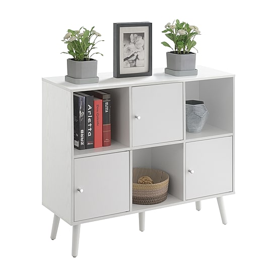 Xtra Storage Cube Organizer Sideboard Console Table with 3 Cubbies and 3 Cabinets