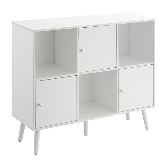 Xtra Storage Cube Organizer Sideboard Console Table with 3 Cubbies and 3 Cabinets