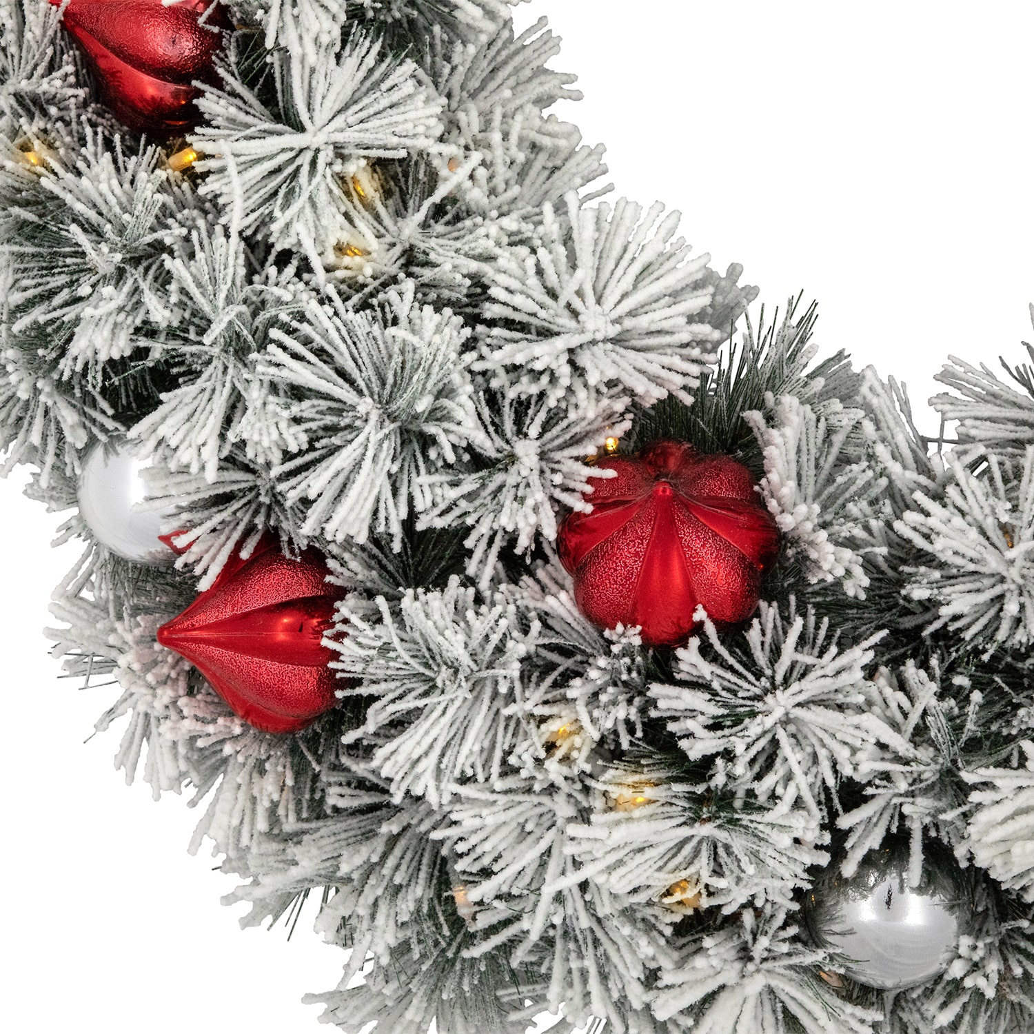 Northlight Snowy Bristle Pine Artificial 30-Inch Warm White Lights Pre-Lit Wreath
