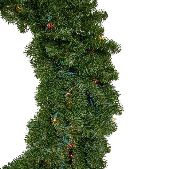 Northlight Canadian Pine Artificial 48-Inch Multicolor Lights Pre-Lit Wreath