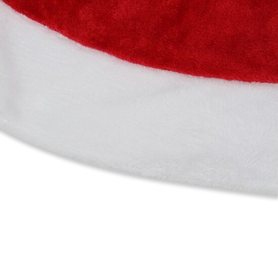 Northlight 48" Red And White Velveteen White Trim Indoor Tree Skirt