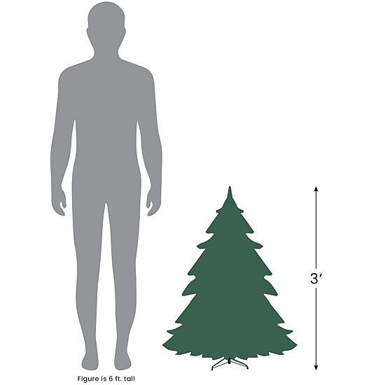 Northlight Slim White Artificial Pink Lights 3 Foot Pre-Lit Pine Christmas Tree