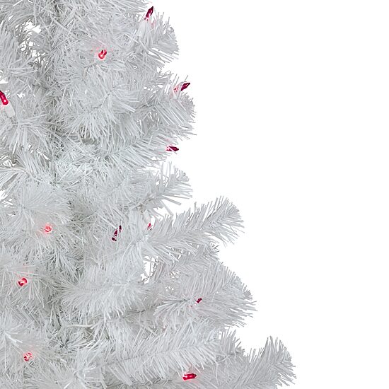 Northlight Slim White Artificial Pink Lights 3 Foot Pre-Lit Pine Christmas Tree