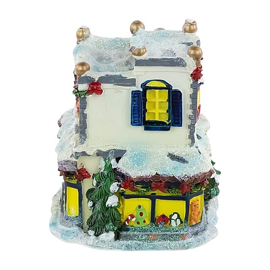 Northlight "4"" Glittered Snowy Toy Shop Building" Christmas Village