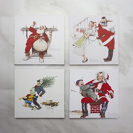 Northlight Set Of 4 Classic Norman Rockwell Christmas Scene Prints Canvas Art