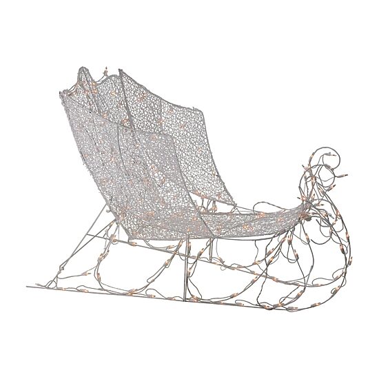 Northlight 48" White Pre-Lit Crystal 3d Sleigh Christmas Yard Art