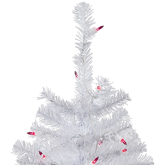 Northlight Woodbury White Slim Artificial Pink Lights 2 Foot Pre-Lit Pine Christmas Tree
