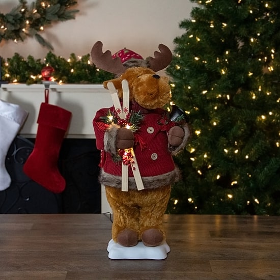 Northlight 24" Animated Musical Moose Christmas Figurine