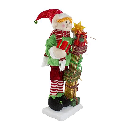 Northlight 30-Inch Little Animated Elf With Star Musical Christmas Santa Figurine