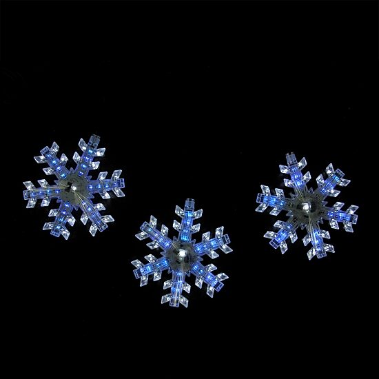 Northlight 25" Cascading White And Blue Snowfall Led Snowflake String Lights