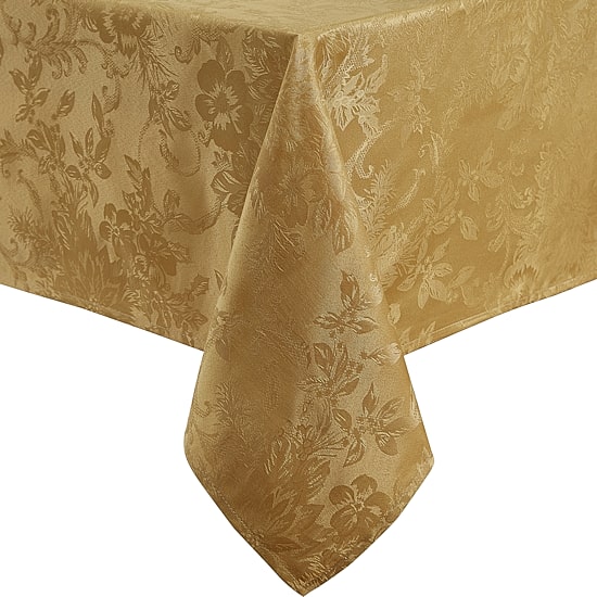 Threadmade Poinsettia Elegance Jacquard Holiday Tablecloth
