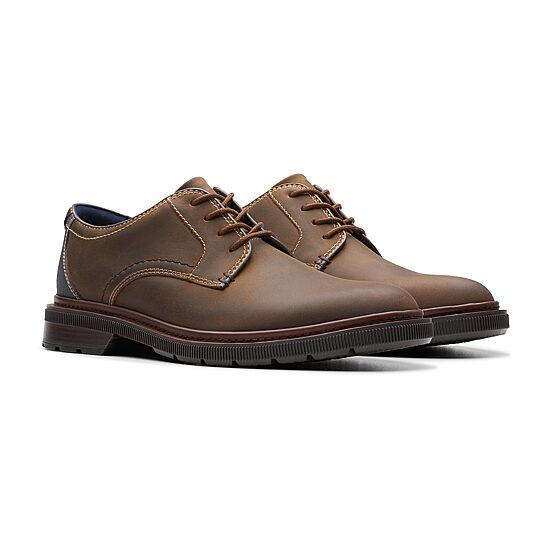 Clarks Burchill Mens Round Closed Toe Oxford Shoes