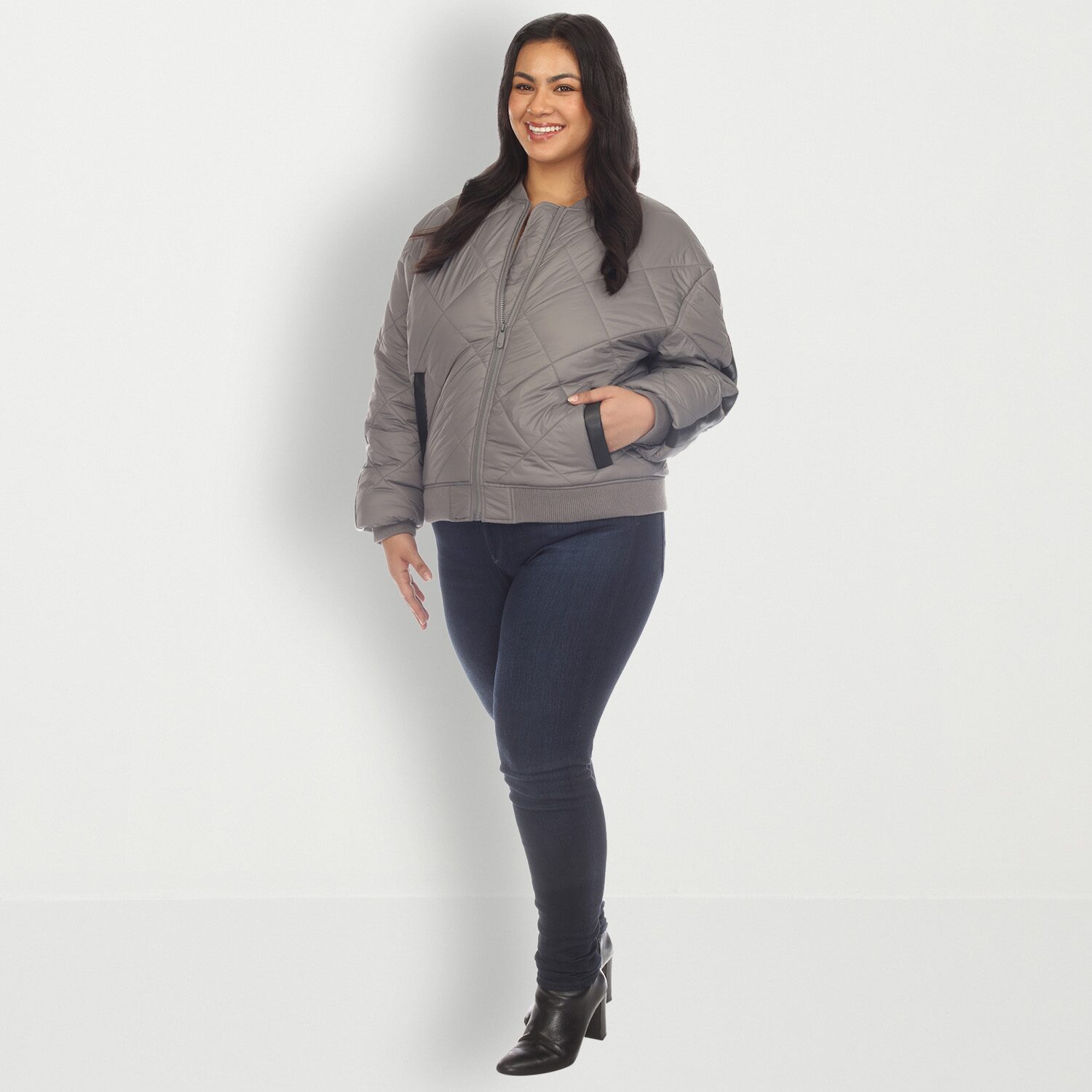 White Mark Womens Lightweight Plus Jacket