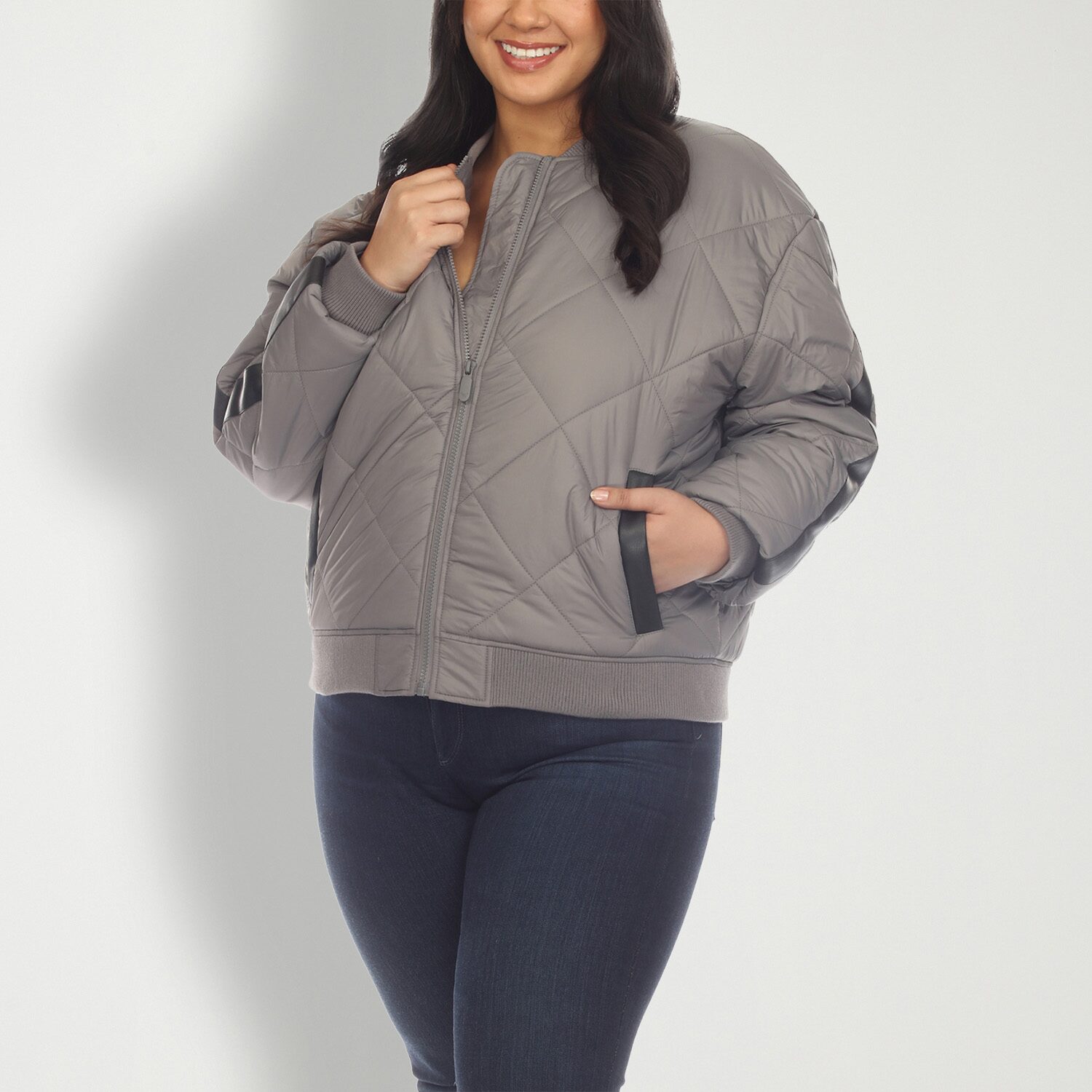 White Mark Womens Lightweight Plus Jacket