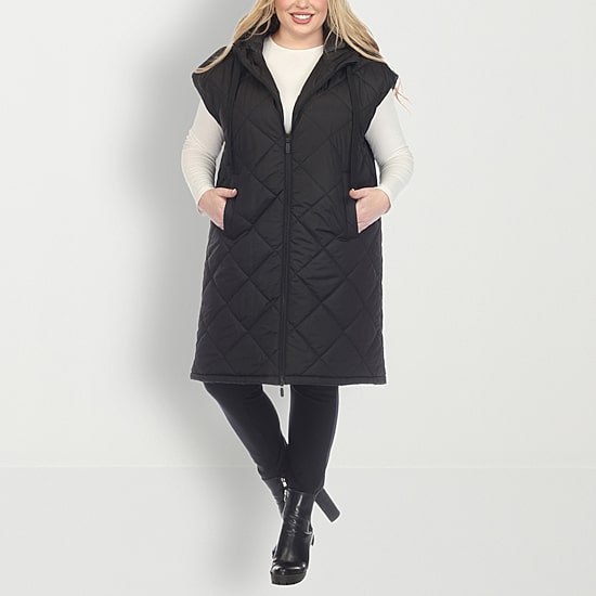 White Mark Womens Lightweight Plus Puffer Vest