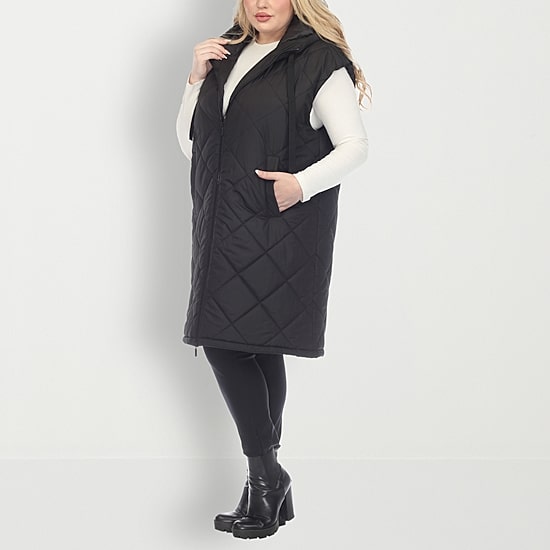 White Mark Womens Lightweight Plus Puffer Vest