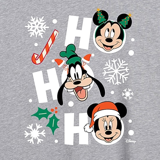 Hohoho Tee Womens Crew Neck Short Sleeve Regular Fit Mickey and Friends Graphic T-Shirt