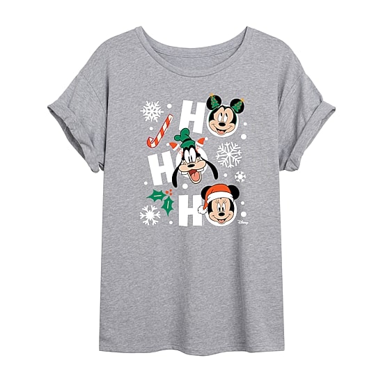 Hohoho Tee Womens Crew Neck Short Sleeve Regular Fit Mickey and Friends Graphic T-Shirt
